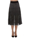 BALMAIN METALLIC PLEATED MIDI SKIRT,11118432