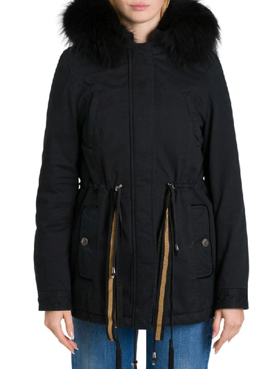 Alessandra Chamonix Raccoon Lined Parka In Nero