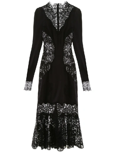 Dolce & Gabbana Satin And Lace Dress In Black