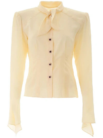 Dolce & Gabbana Shirt With Padded Shoulders In Beige
