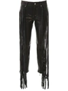GOLDEN GOOSE FRINGED LEATHER TROUSERS,11121479
