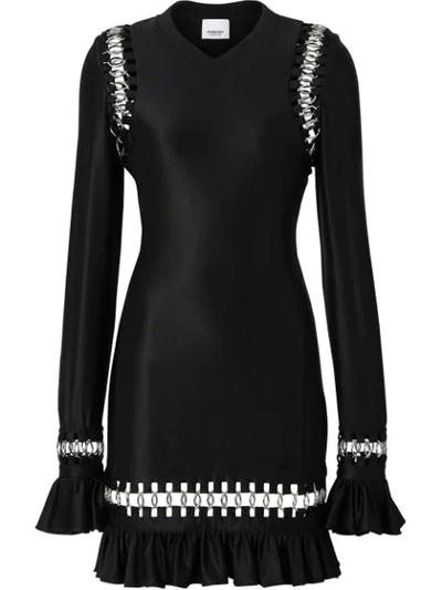 Burberry Ring-pierced Long-sleeved Dress In Black