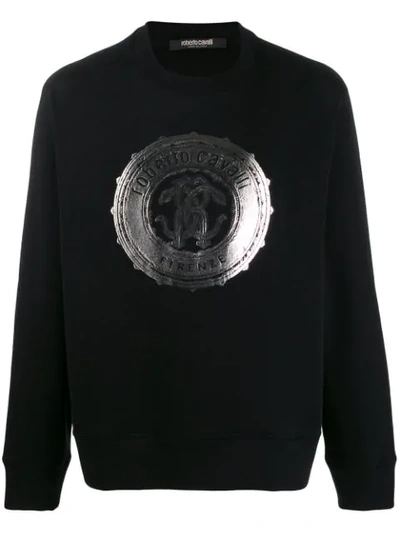 ROBERTO CAVALLI SWEATSHIRT MIT METALLIC-LOGO 