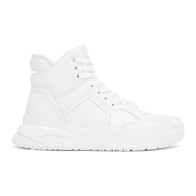 Balmain High-top Lace-up Sneakers In White