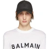 BALMAIN BALMAIN BLACK DENIM LOGO CAP