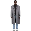 OFF-WHITE OFF-WHITE GREY CHECK WOOL VOLUME COAT