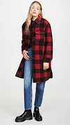 AVEC LES FILLES BUFFALO PLAID WOOL SHIRT JACKET