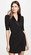 ALICE AND OLIVIA REMI PLUNGING V NECK FRONT SUIT DRESS