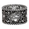 GUCCI SILVER LARGE INTERLOCKING G FLOWER RING