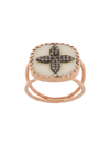 Pascale Monvoisin 9ct Rose Gold Bowie N 2 Diamond And Bakelite Ring In White