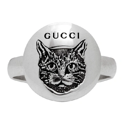 Gucci 银色“blind For Love“ Mystic Cat 戒指 In Silver