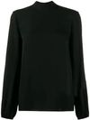 THEORY HIGH STANDING COLLAR BLOUSE