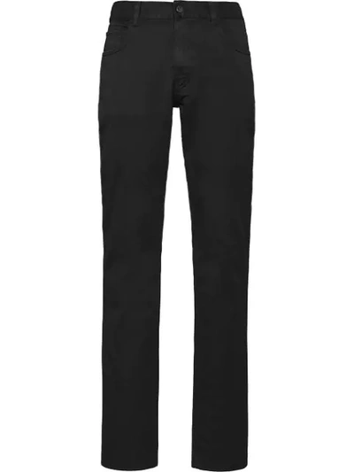 Prada Mid-rise Straight-leg Trousers In Black