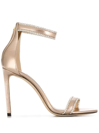 Jimmy Choo Dochas镶嵌高跟凉鞋 In Gold