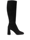 PRADA SQUARE-TOE KNEE-LENGTH BOOTS