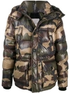 MONCLER CAMOUFLAGE PRINT PADDED COAT