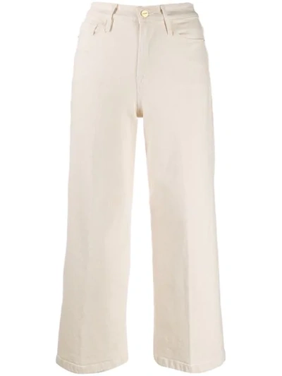 Frame Ali Cropped High-rise Wide-leg Jeans In White