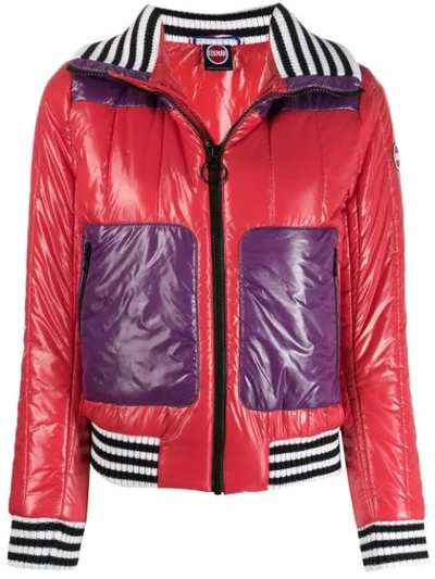 Colmar Colour Block Puffer Jacket In Red