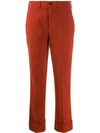 INCOTEX TAPERED CROPPED TROUSERS