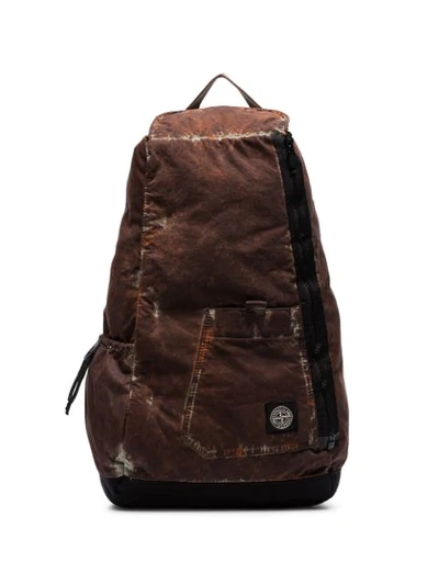 Stone Island 'paintball Camo Cotton' Cordura Backpack In Brown