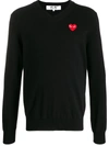 Comme Des Garçons Play Logo Embroidered Jumper In Black