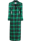 MARINE SERRE SINGLE BREASTED PLAID COAT