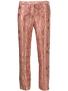 ANN DEMEULEMEESTER FLORAL EMBROIDERED SLIM FIT TROUSERS