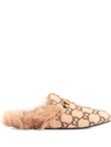 GUCCI MONOGRAM PRINCETOWN SLIPPERS