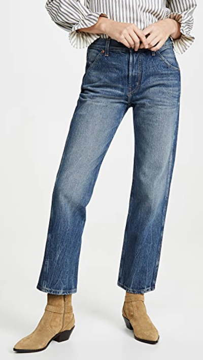 B Sides Georgia Mid High Straight Leg Jeans In Klein Dark Vintage