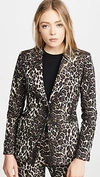 ALICE AND OLIVIA TOBY FITTED ANGLED FRONT BLAZER