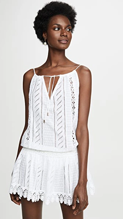 melissa odabash mini dress MELISSA ODABASH Molly belted ruffled embroidered cotton mini wrap dress