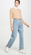 AGOLDE MID RISE PLEATED BAGGY JEANS