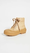 Jacquemus Les Meuniers Hautes Rubber-trimmed Leather Ankle Boots In Camel