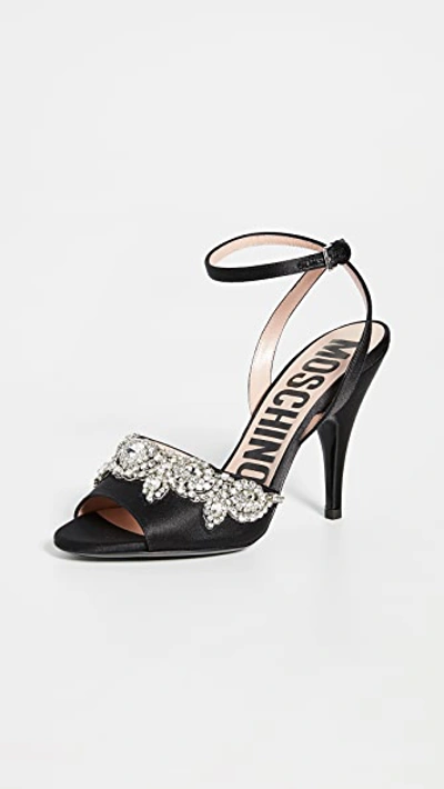 Moschino Women's  Black Leather Sandals