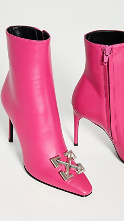 Off-white Arrow Booties In Fuchsia