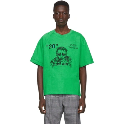 Off-white Mirko Artist Embroidered Slim Fit T-shirt In Green