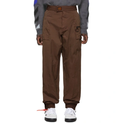Off-white Brown Nylon Track Trousers In 5000 Brnno