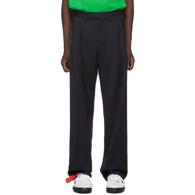 Off-white Logo Patches Tailored Trousers In 3200 Dkblno