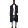 OFF-WHITE OFF-WHITE NAVY WOOL VOLUME COAT