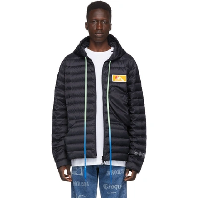 Off-white Hooded Quilted Ripstop Down Coat In 3201 Dkblwh