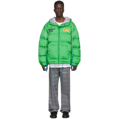 Off-white Green Down Zipped Puffer Jacket