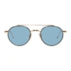 THOM BROWNE THOM BROWNE GOLD AND BLACK TB-101 SUNGLASSES