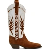 OFF-WHITE OFF-WHITE BROWN AND WHITE COWBOY BOOTS