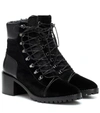 ALAÏA VELVET ANKLE BOOTS,P00413966