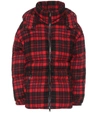 MONCLER CHECKED WOOL DOWN COAT,P00406323