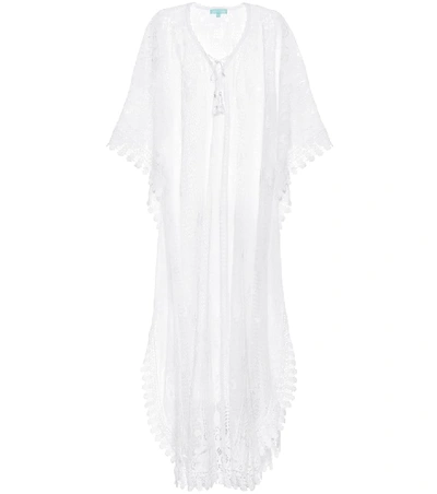 Melissa Odabash Nicki棉质混纺蕾丝长罩衫裙 In White