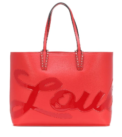 Christian Louboutin Women's Cabata Logo Patent Leather Tote In Red