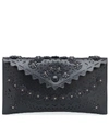 ALAÏA LOUISE EMBELLISHED LEATHER CLUTCH,P00407484