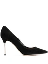 SERGIO ROSSI SERGIO ROSSI WOMEN'S BLACK SUEDE PUMPS,A85361MCAZ011000 37.5