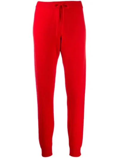 Chinti & Parker Side Stripe Knitted Joggers In Red